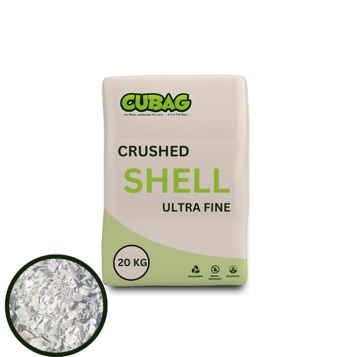 Bitcrushed Shell Bundle of 20 Fine Path Grade Crushed Shell (0-7mm)) 20kg Handy Bag — Cubag