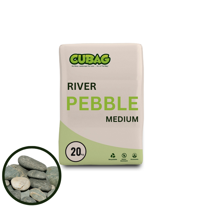 River Stones Medium 25kg Bag Cubag